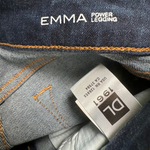 DL1961 Womens Emma Power Legging Dark Wash Cashel Jeans Mid Rise Stretch 27 - Picture 7 of 10
